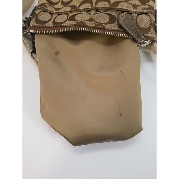 Coach Sutton Signature Gold Crocodile Leather Stripe Swing Pack - Picture 5 of 8